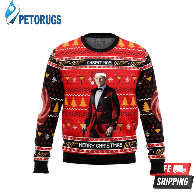 Christmas Merry Christmas 007 James Bond Ugly Christmas Sweaters