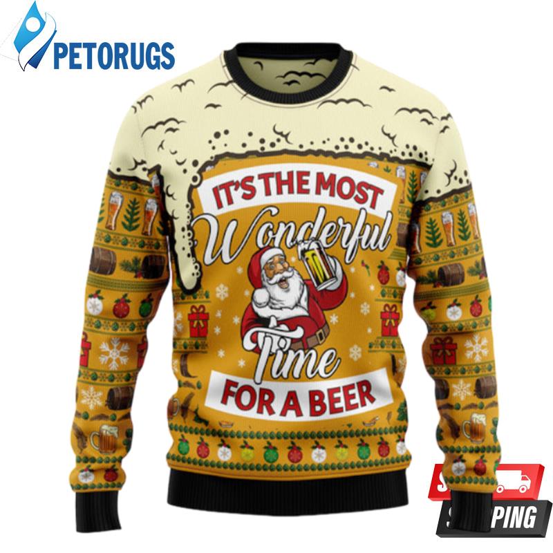 Christmas Most Wonderful Time For Beer Ugly Christmas Sweaters