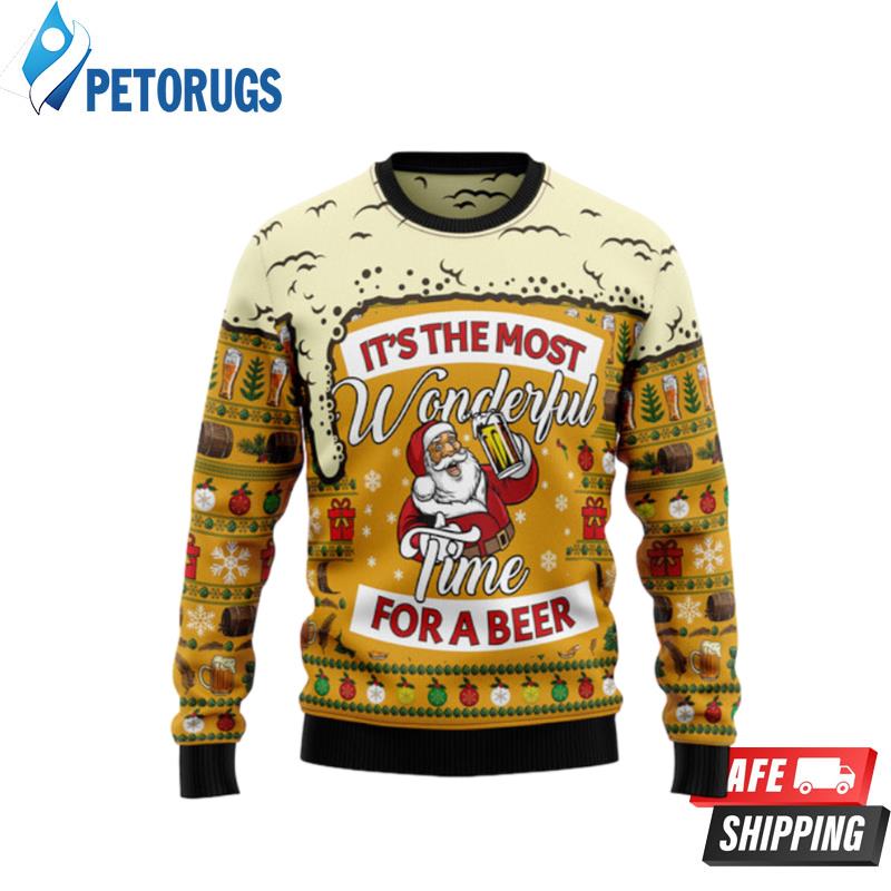 Christmas Most Wonderful Time For Beer Ugly Christmas Sweaters