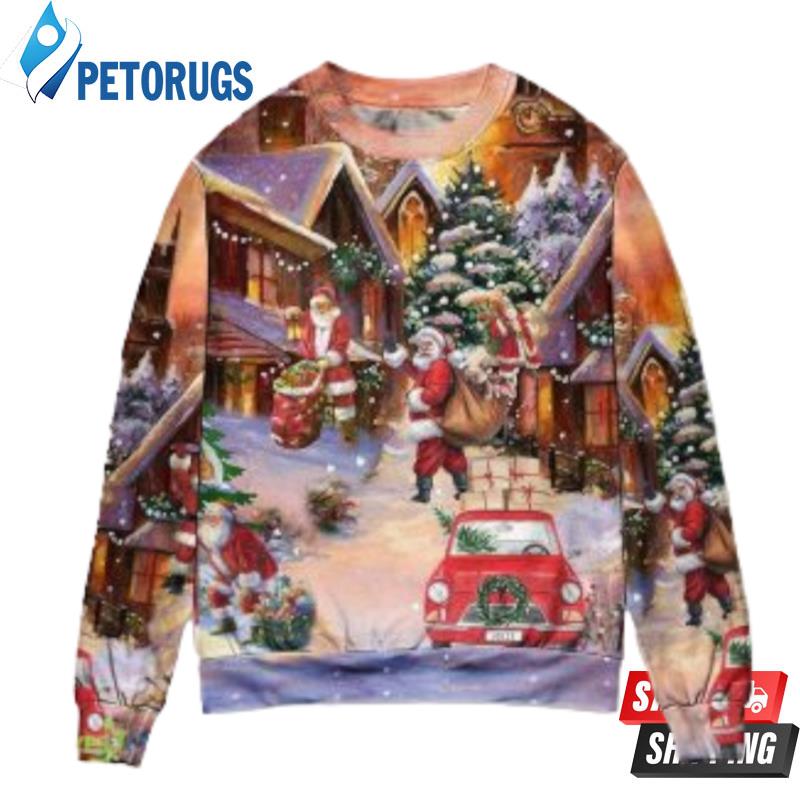 Christmas Santa Is Delivering Love Ugly Christmas Sweaters