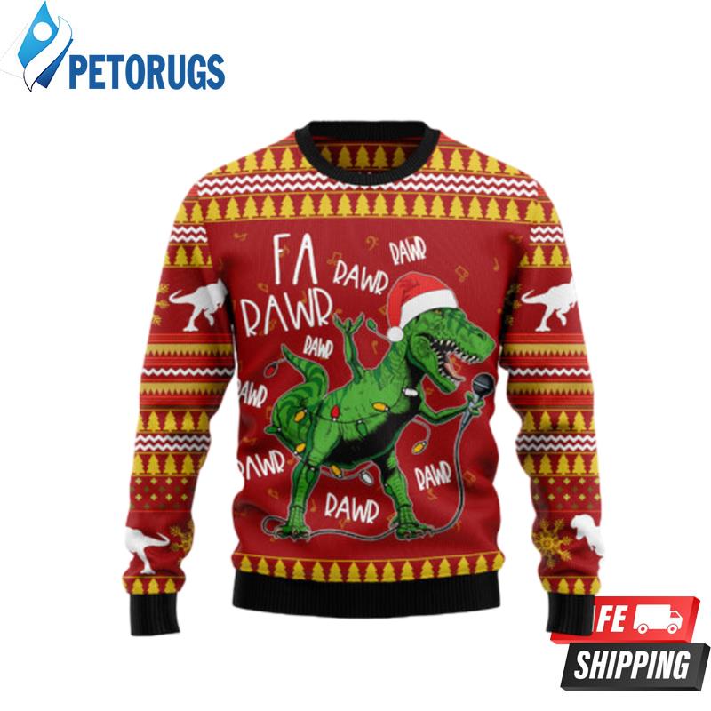 Christmas Singing Dinosaur Ugly Christmas Sweaters