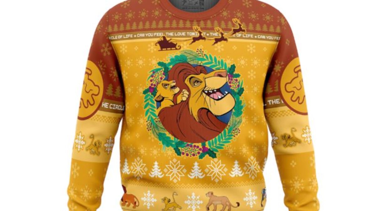 Lion King Simba Green 1 Thanksgiving Women Mens Ugly Christmas Sweater -  Freedomdesign