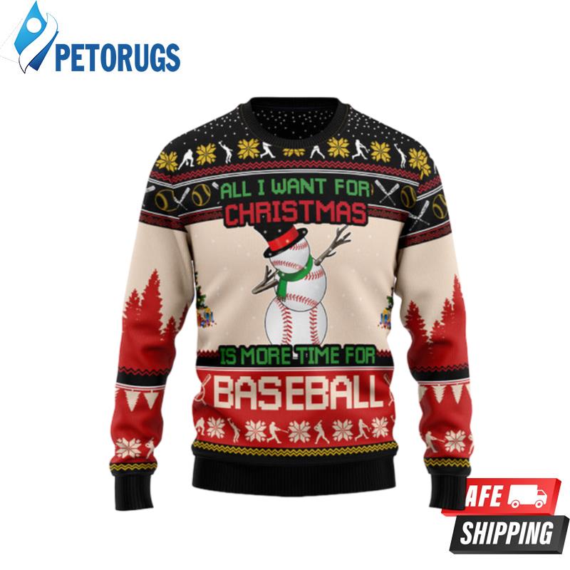 Christmas Time For Baseball Ugly Christmas Sweaters