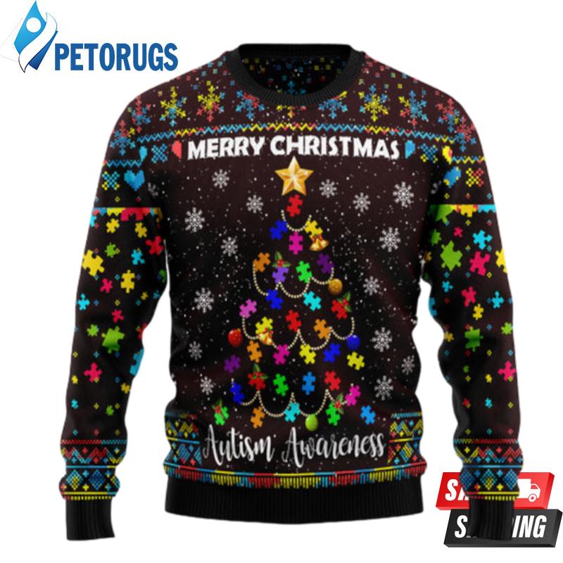 Christmas Tree Autism Awareness Ugly Christmas Sweaters