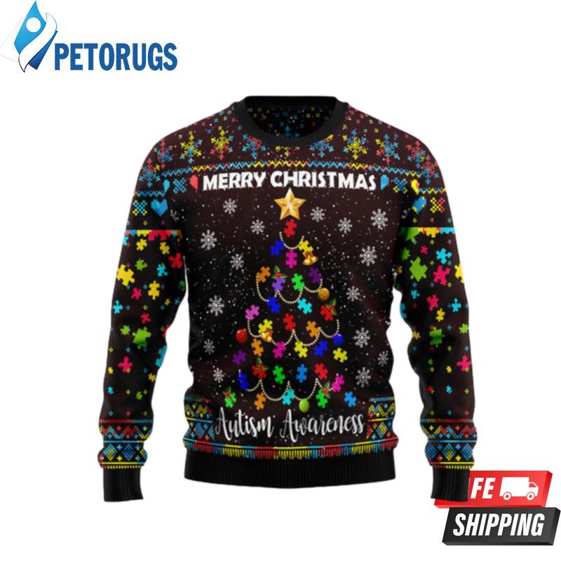 Christmas Tree Autism Awareness Ugly Christmas Sweaters