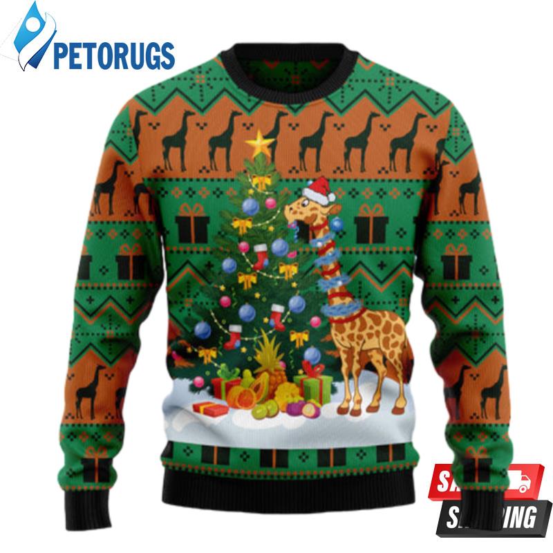 Christmas Tree Giraffe Ugly Christmas Sweaters