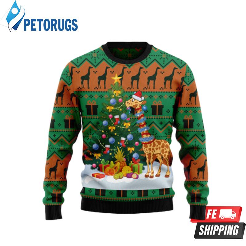 Christmas Tree Giraffe Ugly Christmas Sweaters