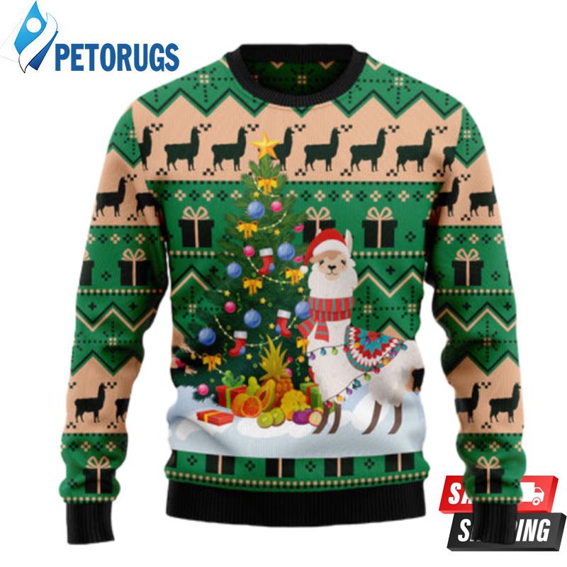 Christmas Tree Llama Ugly Christmas Sweaters