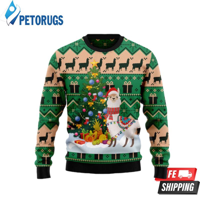 Christmas Tree Llama Ugly Christmas Sweaters