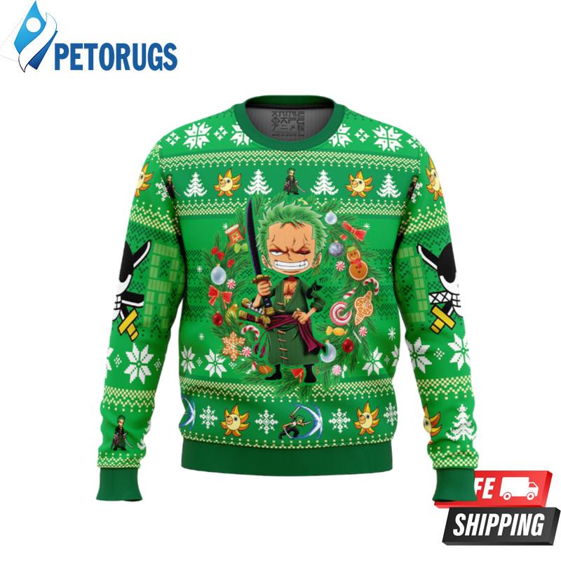 Christmas Zoro One Piece Ugly Christmas Sweaters