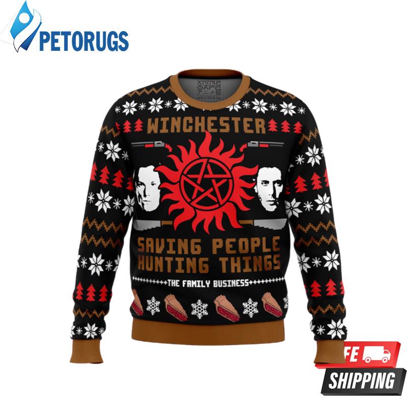 Christmas with the Winchesters Supernatural Ugly Christmas Sweaters