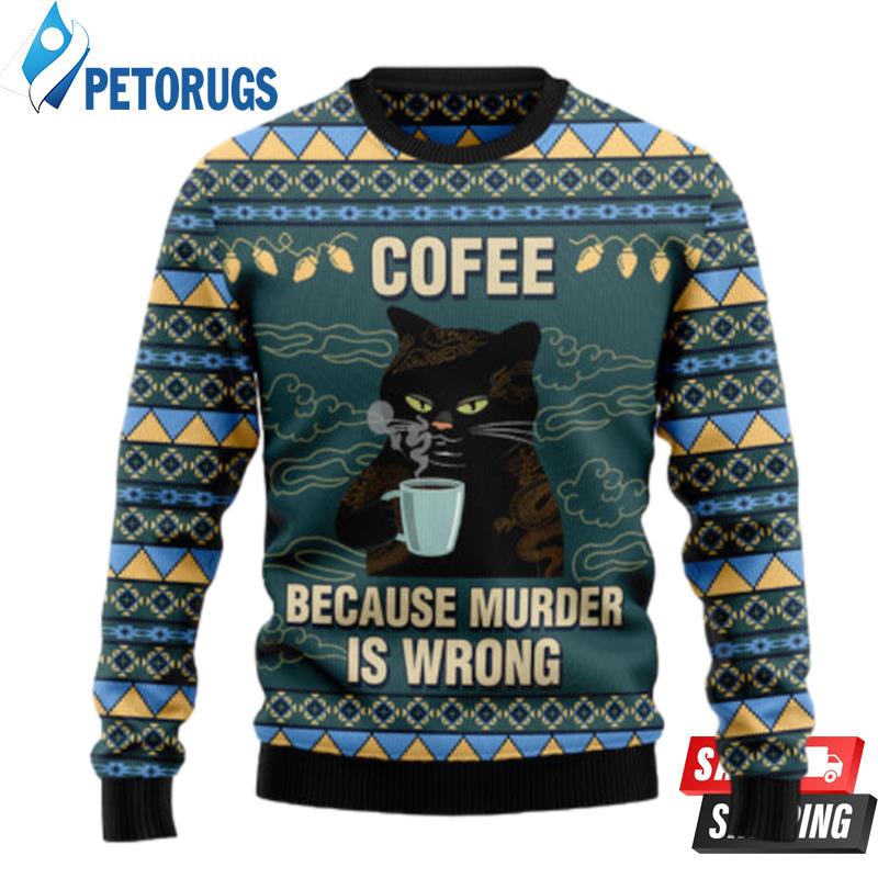 Coffee Cat Ugly Christmas Sweaters