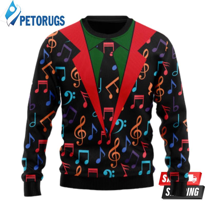 Colorful Music Notes Ugly Christmas Sweaters