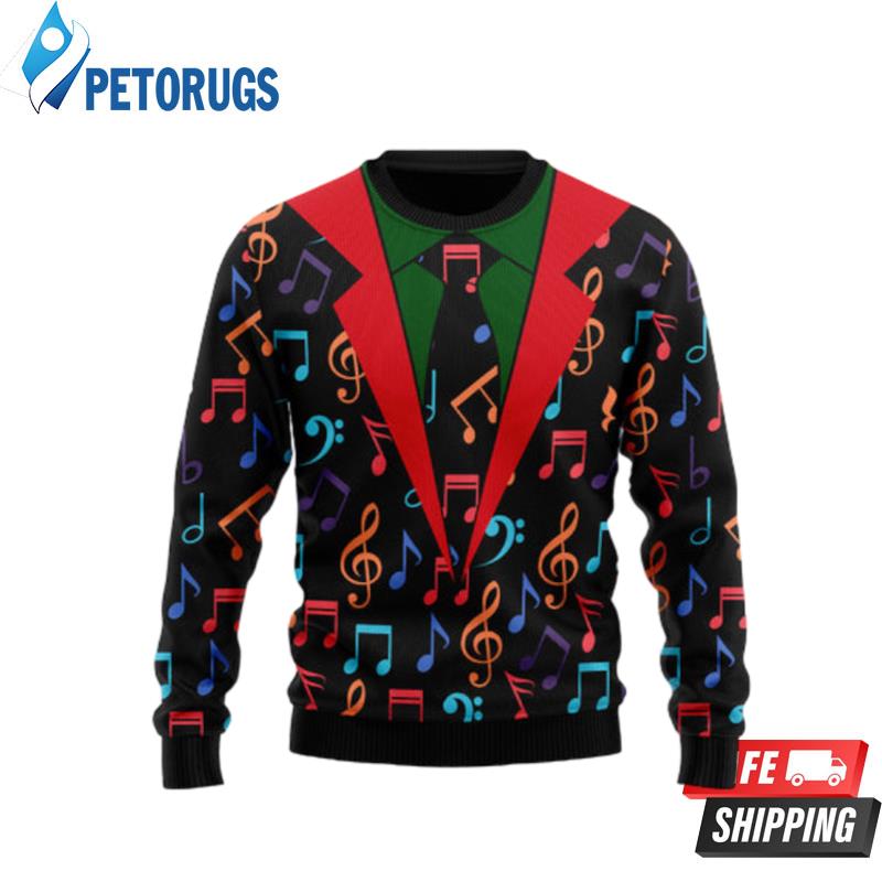 Colorful Music Notes Ugly Christmas Sweaters