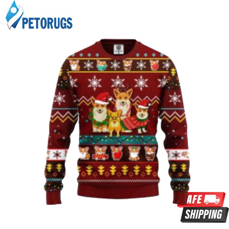 Corgi Cute Red Ugly Christmas Sweaters