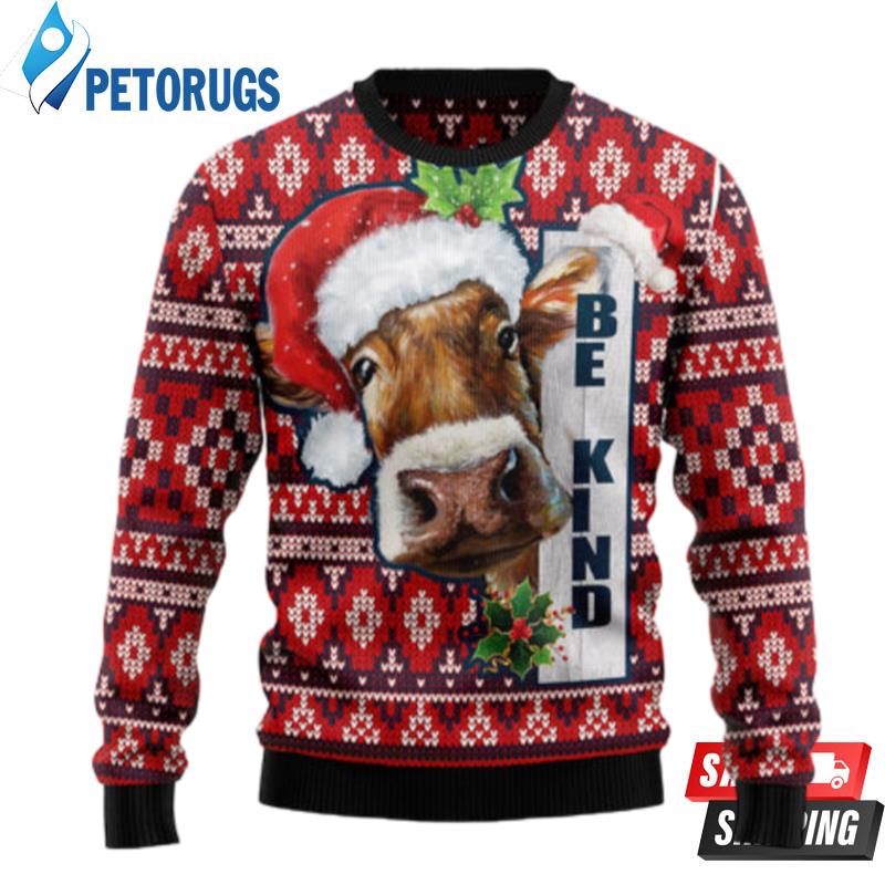 Cow Be Kind Ugly Christmas Sweaters