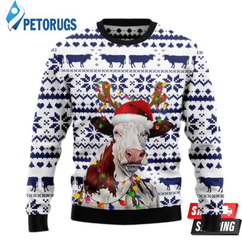 Cow Christmas Reunion Ugly Christmas Sweaters - Peto Rugs