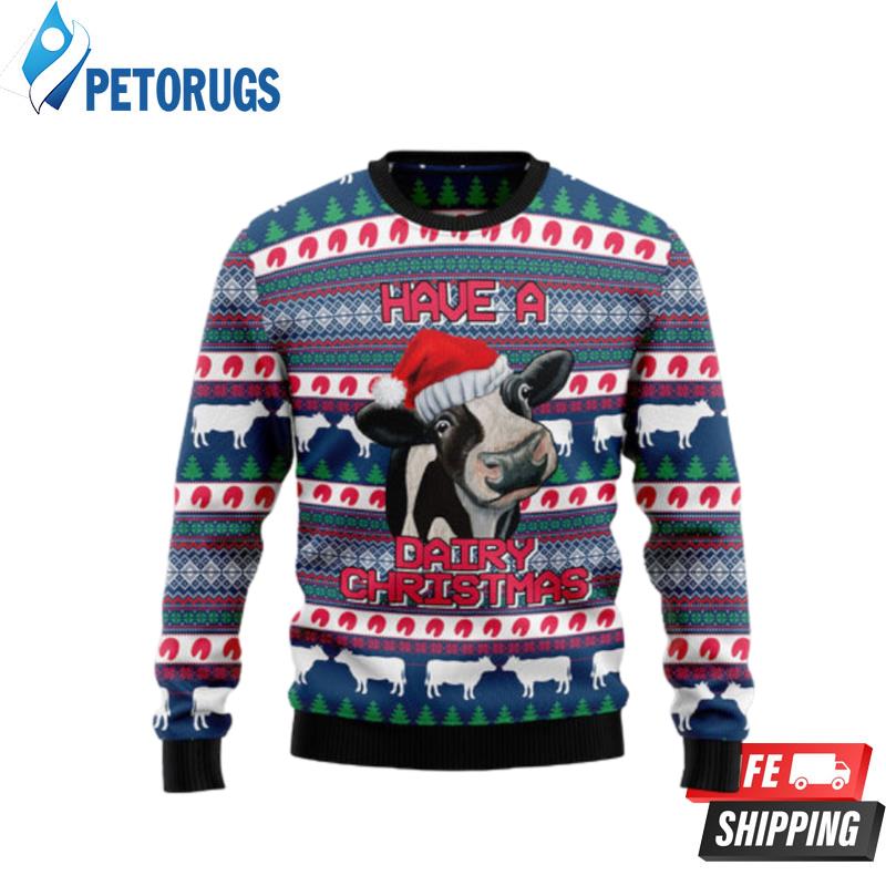 Cow Dairy Christmas Ugly Christmas Sweaters