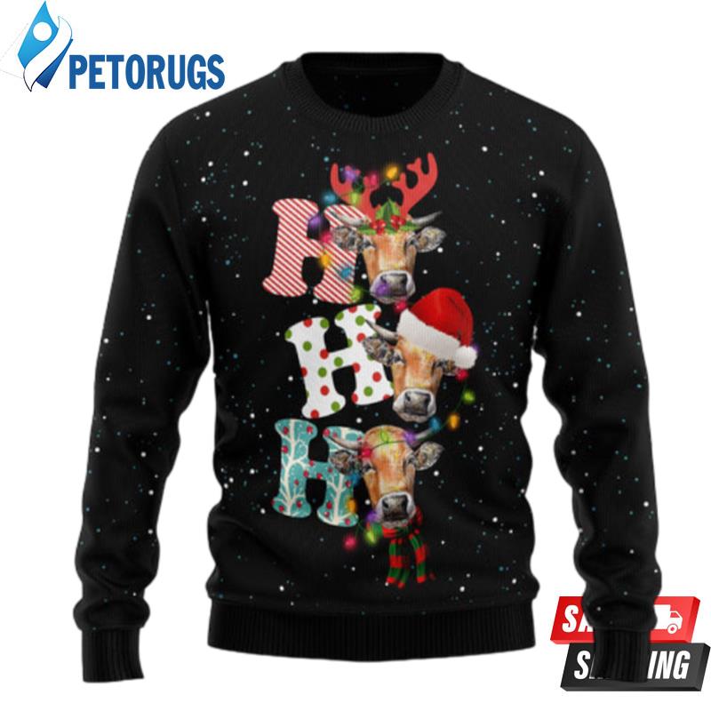 Cow Ho Ho Ho Ugly Christmas Sweaters