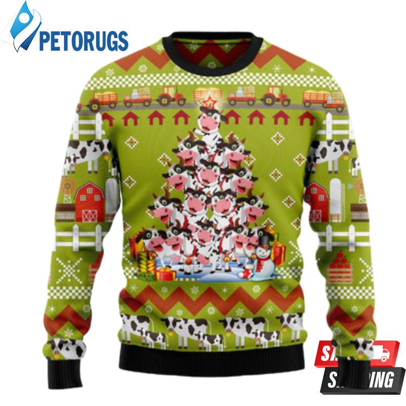 Cow Pine Tree Christmas T299 Ugly Christmas Sweaters