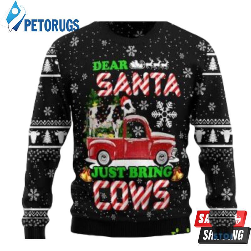 Cow Red Truck Deer Santa Ugly Christmas Sweaters