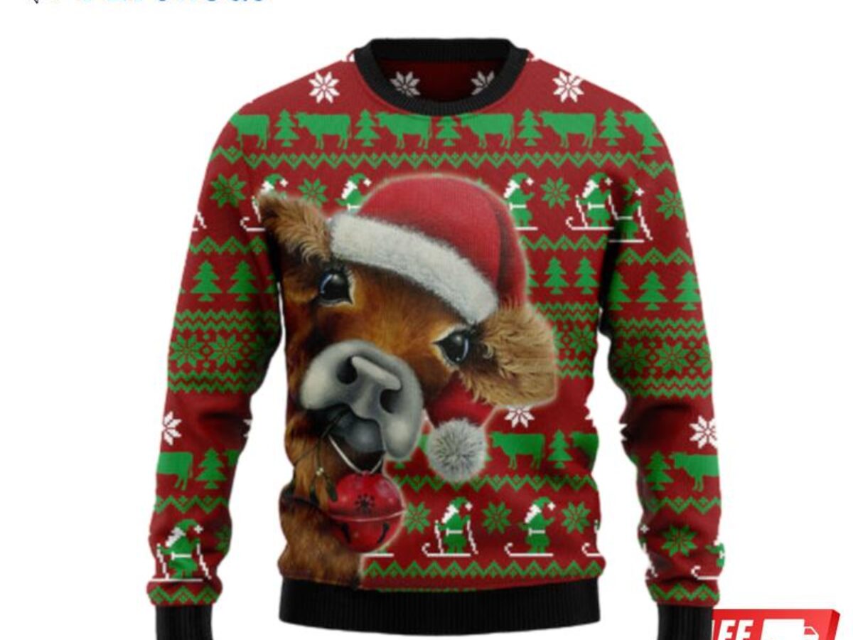 Cow Xmas 2 Ugly Christmas Sweaters Peto Rugs