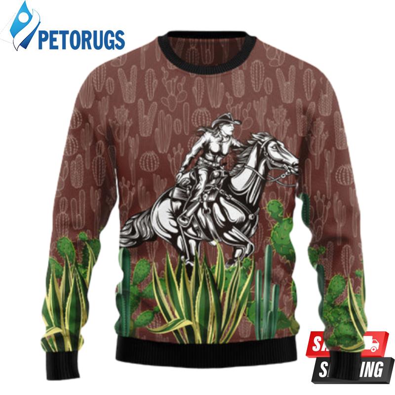 Cowgirl Cactus Ugly Christmas Sweaters