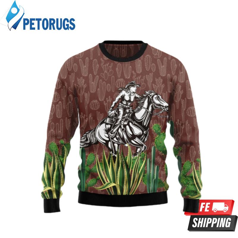 Cowgirl Cactus Ugly Christmas Sweaters