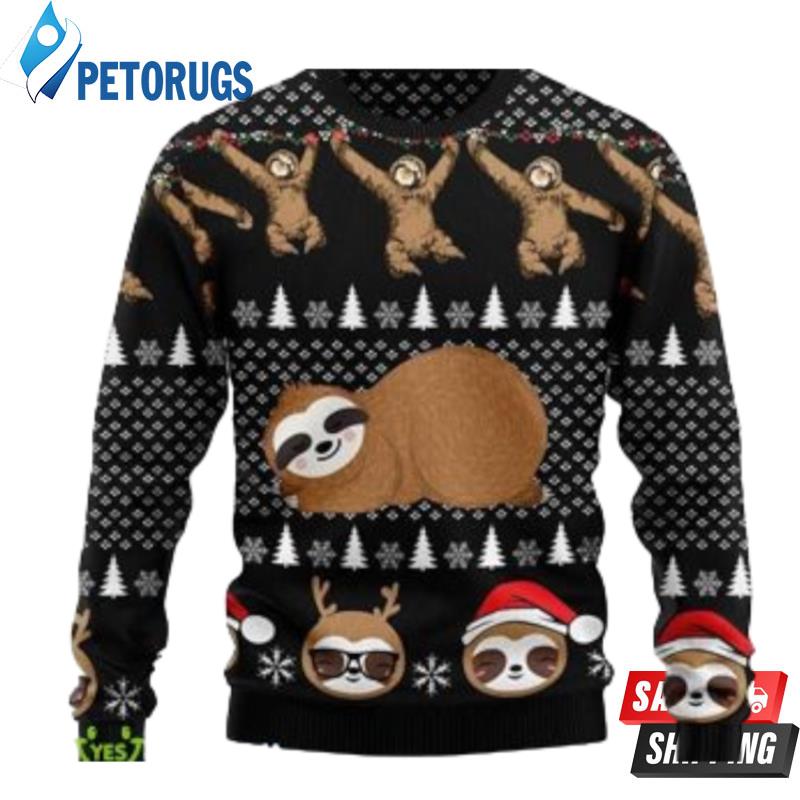 Crazy Sloth Gift Idea Ugly Christmas Sweaters