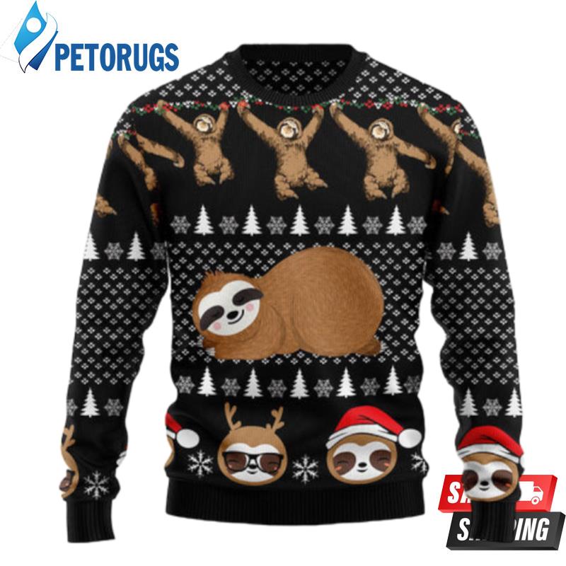 Crazy Sloth Ugly Christmas Sweaters
