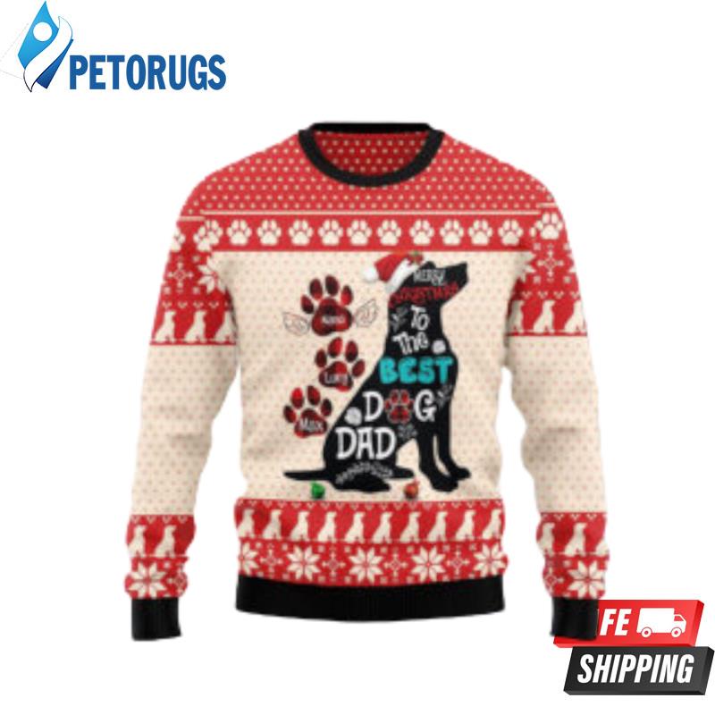 Custom Name Dog Dad Christmas Ugly Ugly Christmas Sweaters