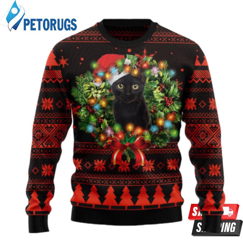 Cute Black Cat Ugly Christmas Sweaters