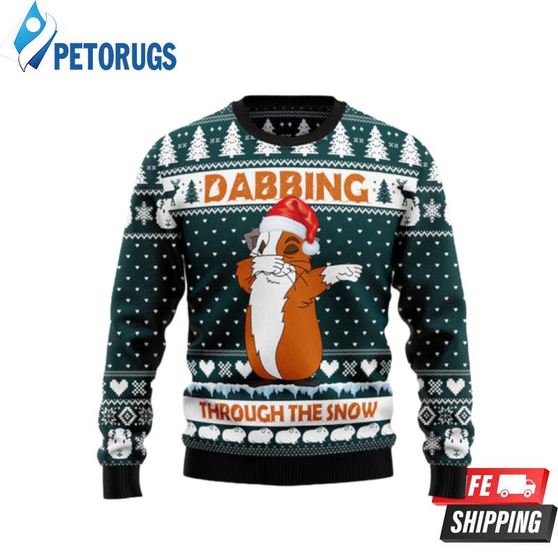 Dabbing Through The Snow Guinea Pig Ugly Christmas Sweaters