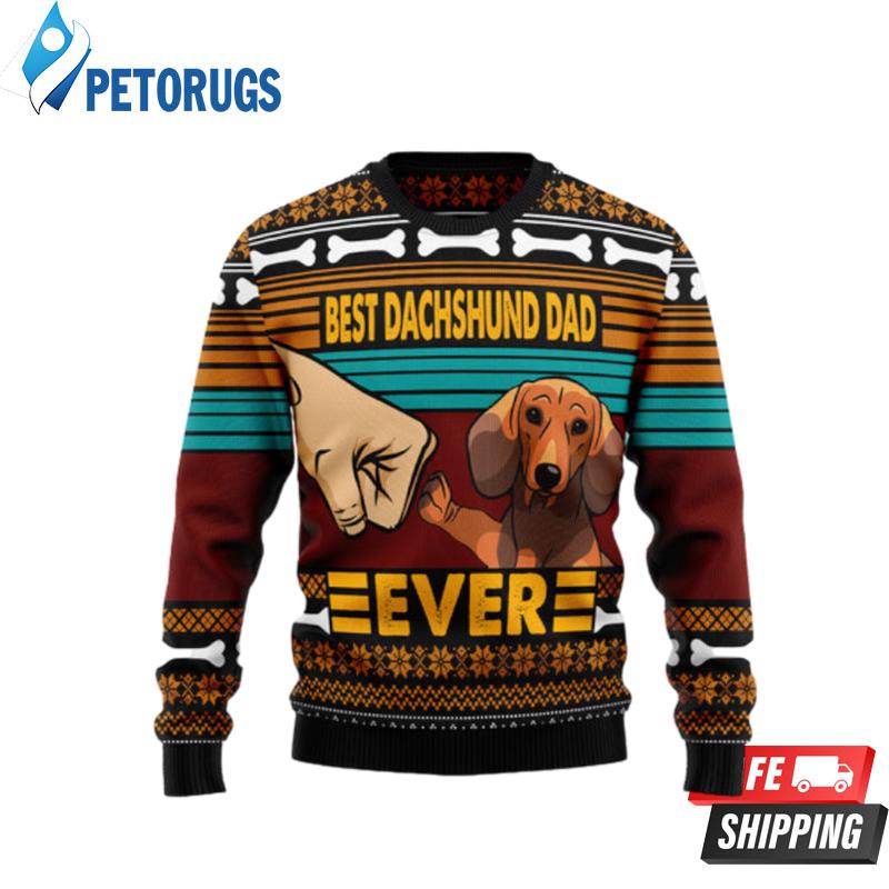Dachshund Best Dog Dad Ugly Christmas Sweaters