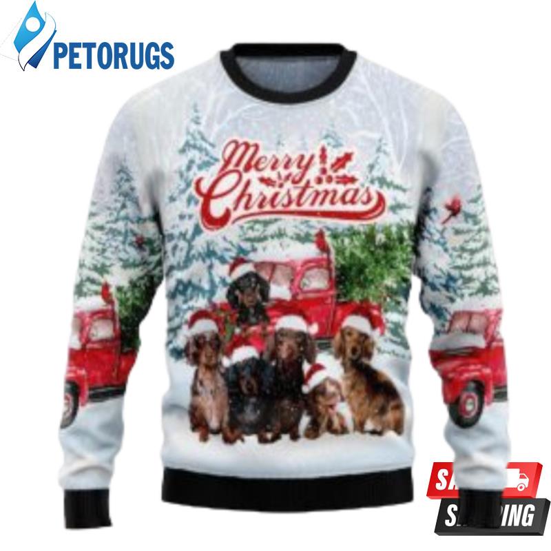 Dachshund Merry Christmas Sweater 3D Ugly Christmas Sweaters