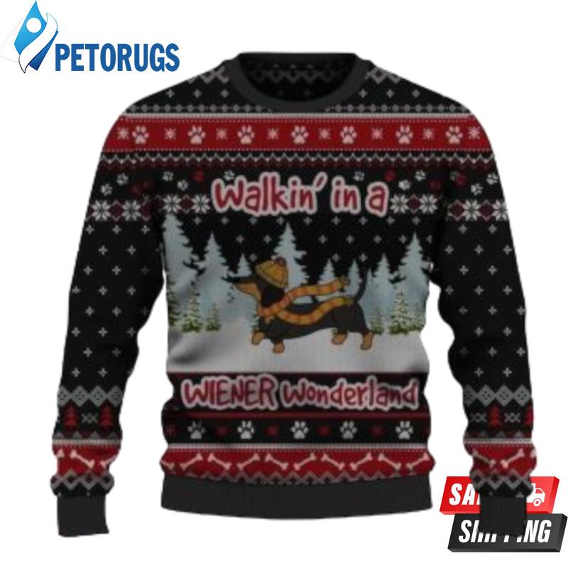 Dachshund Wiener Wonderland Personalized Ugly Christmas Sweaters