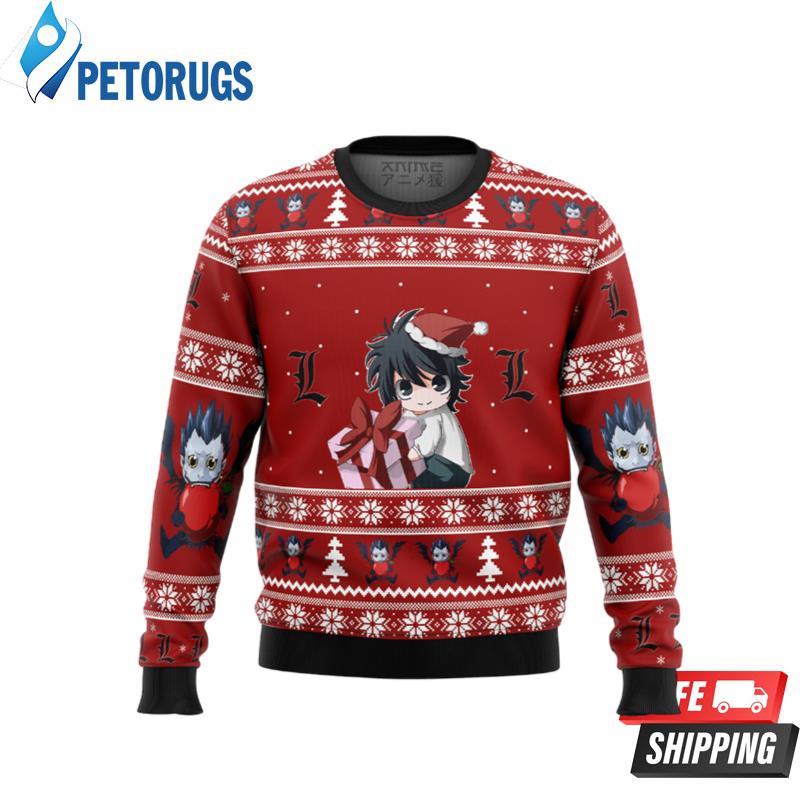 Death Note Chibi L Ugly Christmas Sweaters