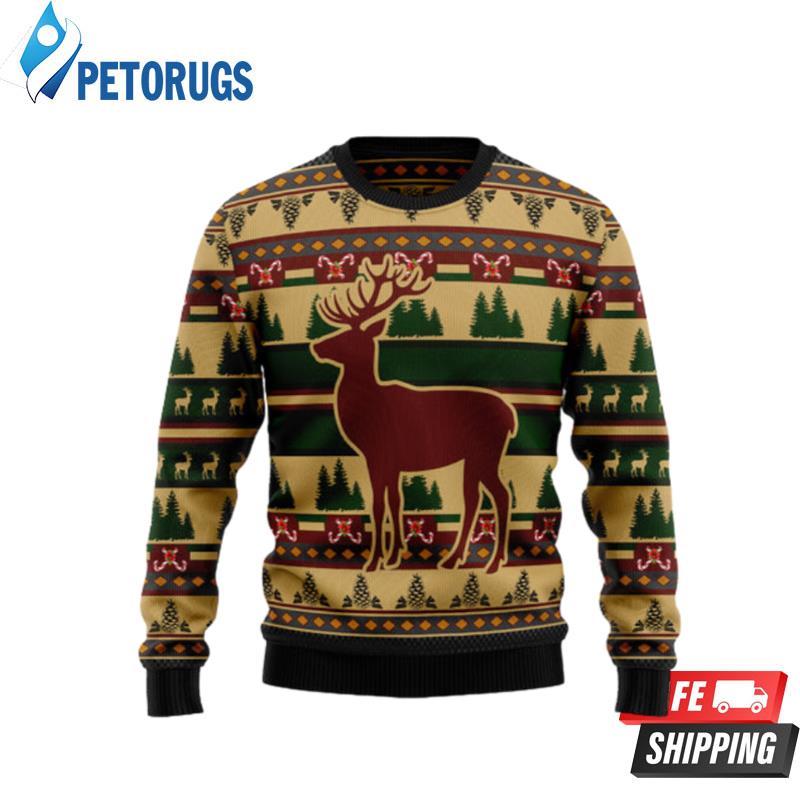 Deer Pattern Ugly Christmas Sweaters