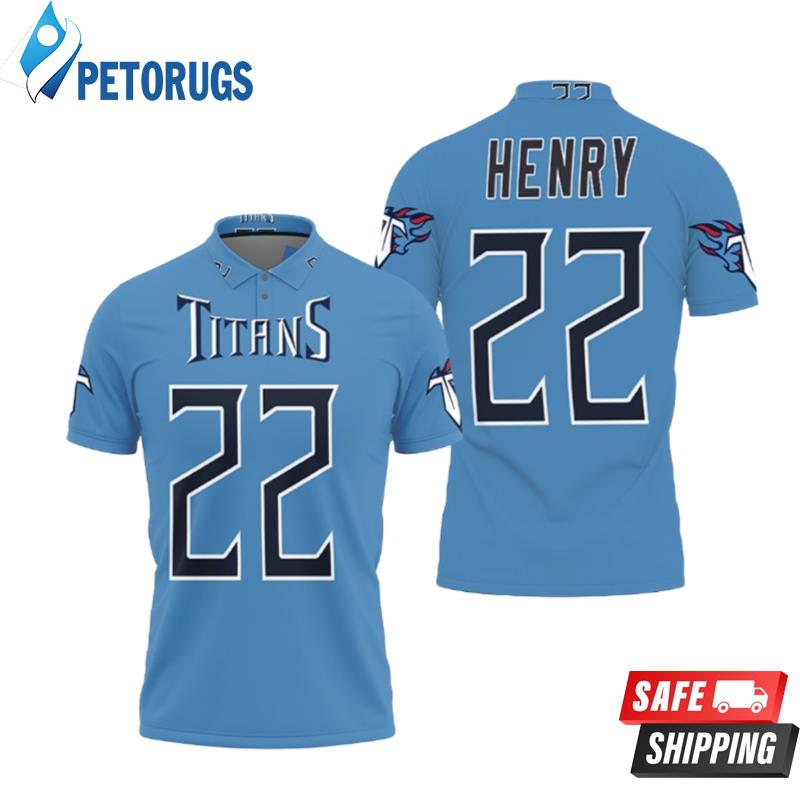 Derrick Henry Tennessee Titans Game Light Blue 2019 Inspired Style Polo Shirts