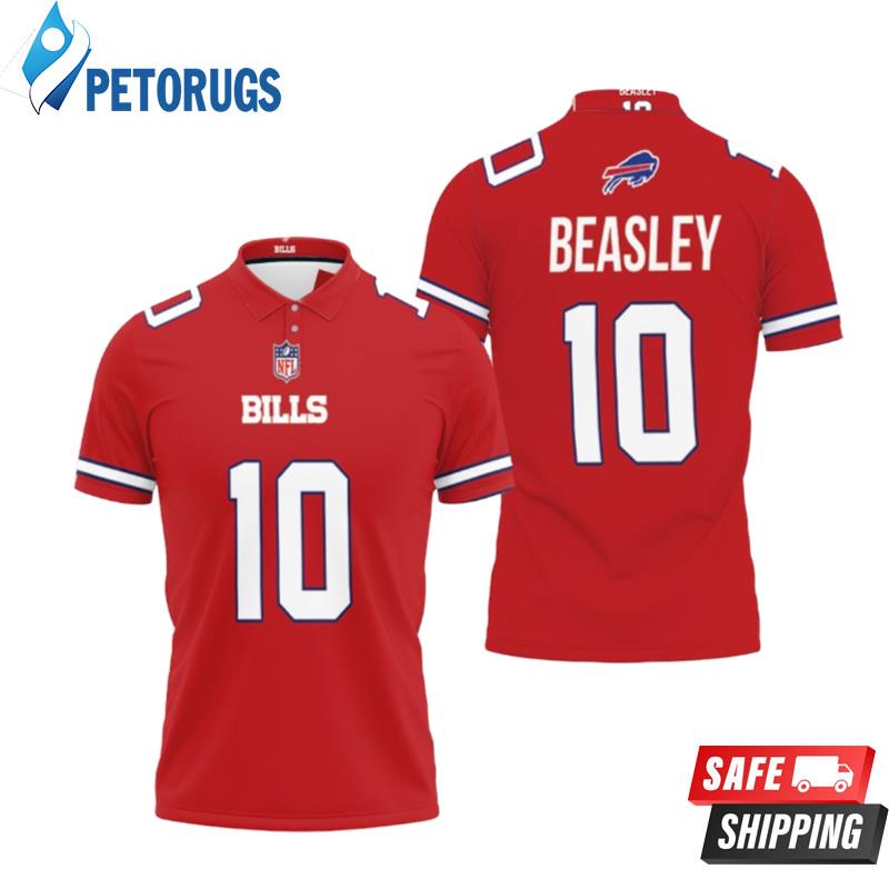 Design Buffalo Bills Cole Beasley #10 Great Player Nfl American Football Red Color Rush Style Polo Shirts