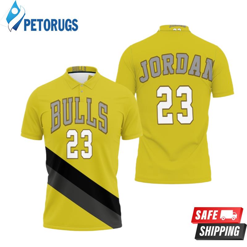 Design Chicago Bulls Michael Jordan 23 Nba Gold Polo Shirts