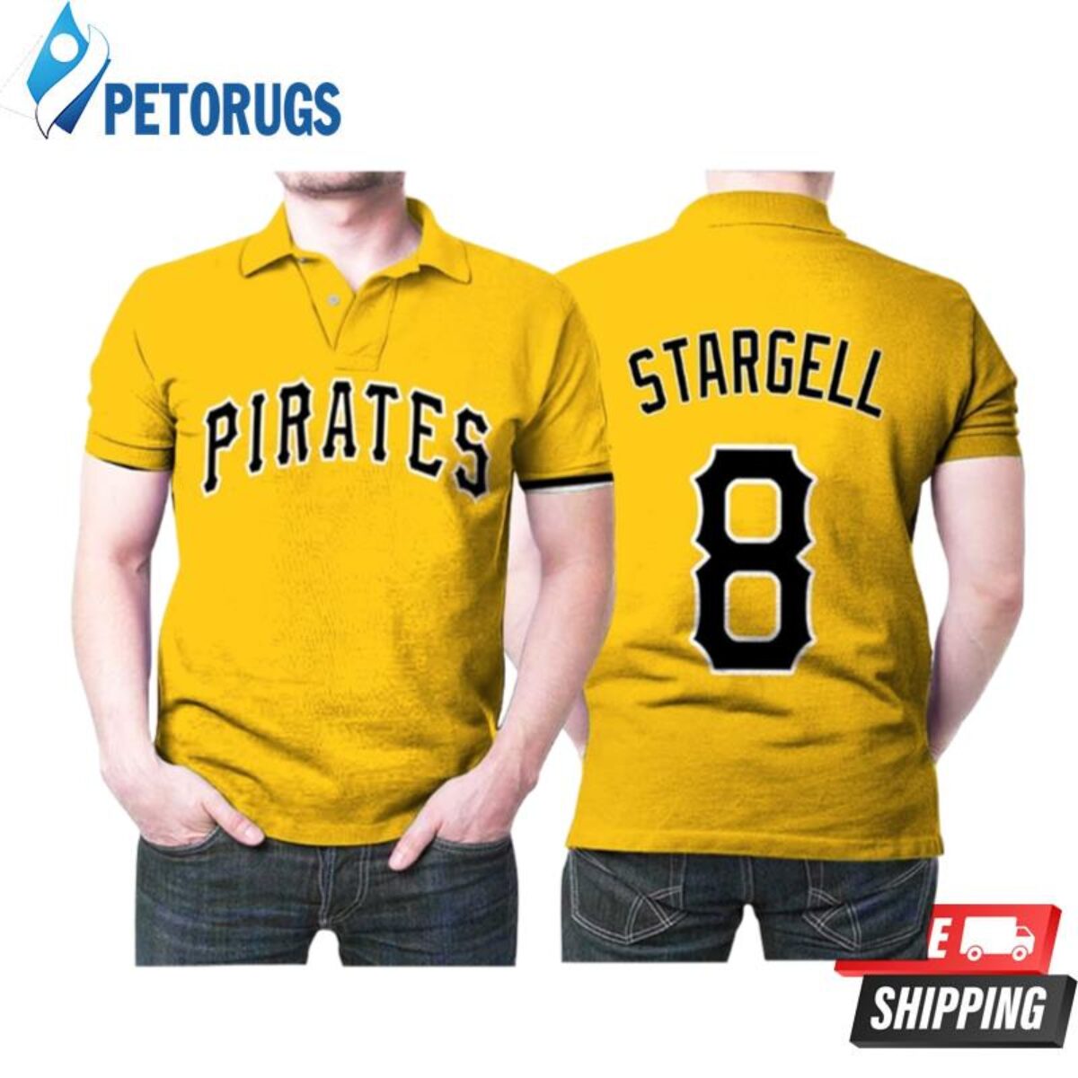 Pittsburgh Pirates Willie Stargell #8 Mlb Great Player Baseball Team Logo  Majestic Custom Black 2019 Polo Shirts