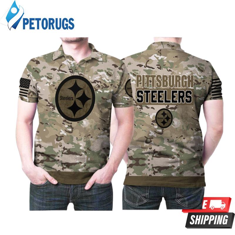 Pittsburgh Steelers American Us Flag Polo Shirt 