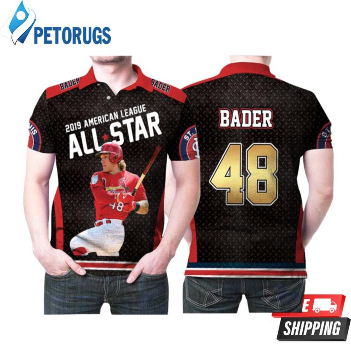Design St Louis Cardinals Harrison Bader 48 2019 American League All Star  Mlb Polo Shirts - Peto Rugs