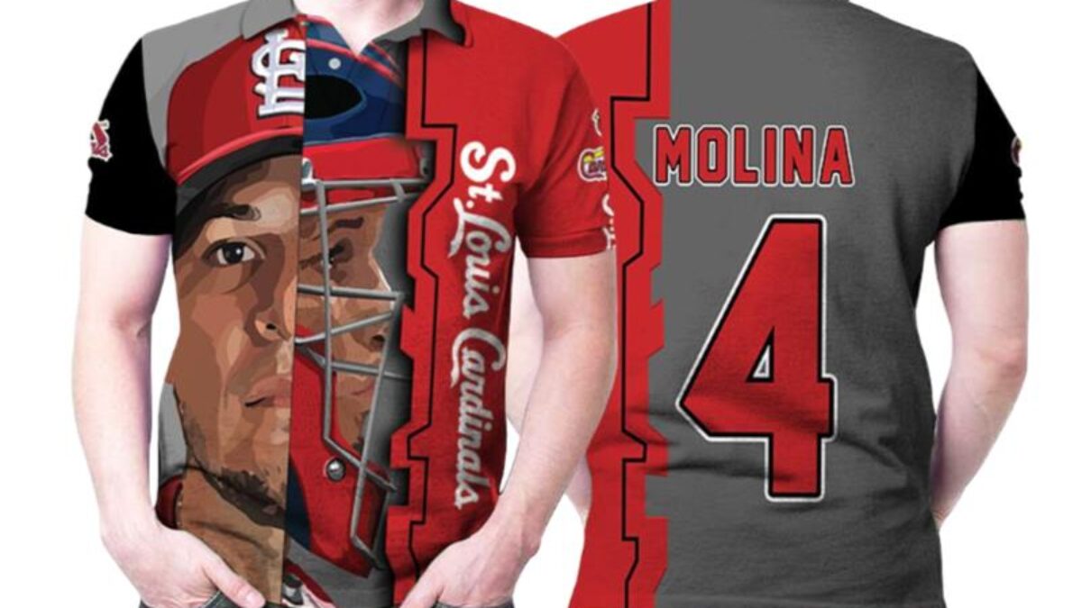 Design St Louis Cardinals Yadier Molina 3 Legend Split Face Mlb Baseball  Team Polo Shirts - Peto Rugs