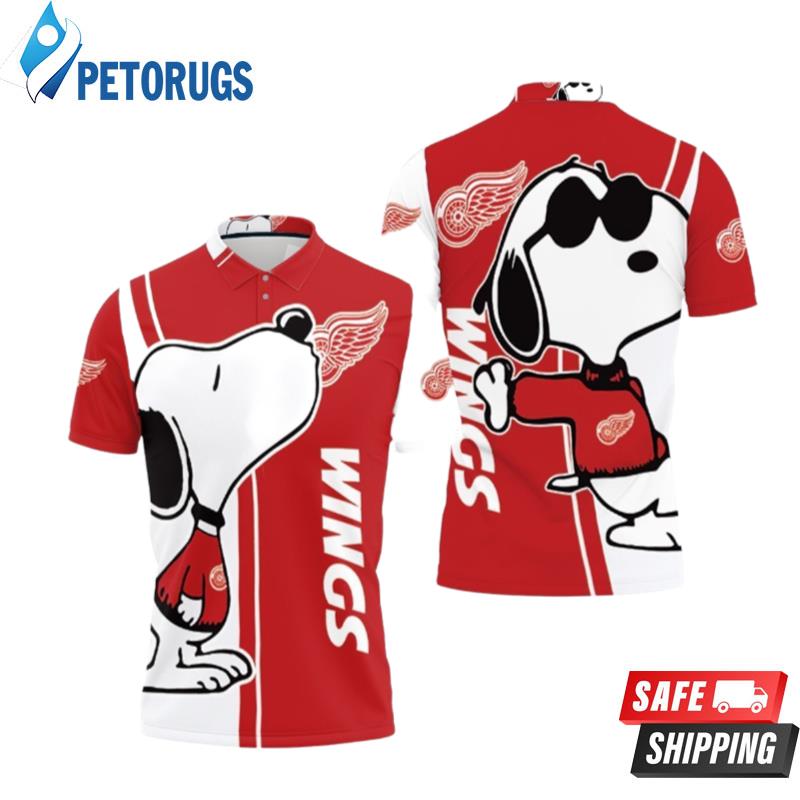 Detroit Red Wings Snoopy Lover Printed Polo Shirts