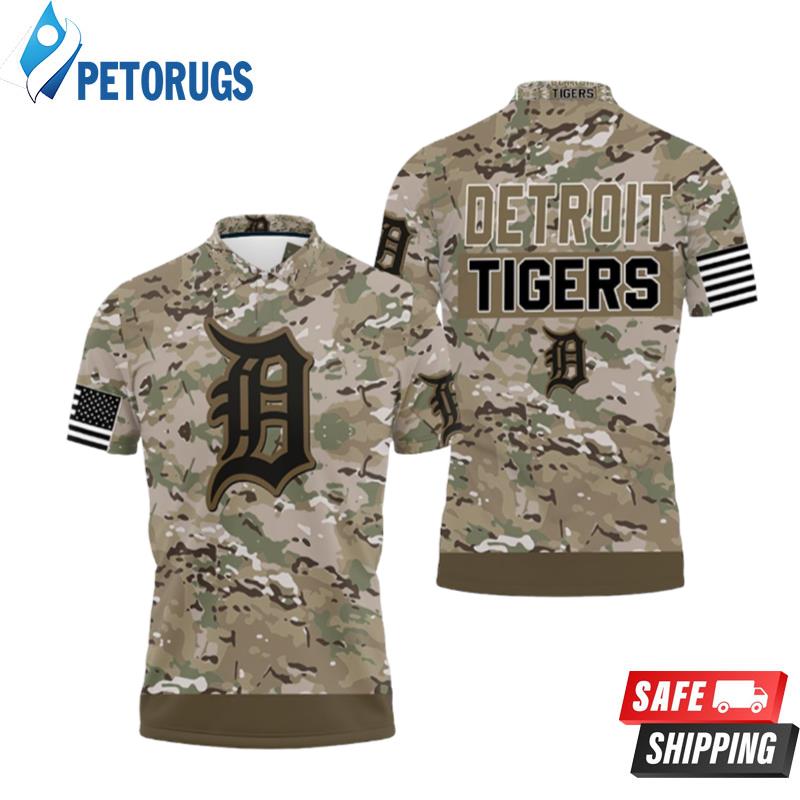 Detroit Tigers Camouflage Veteran Polo Shirts - Peto Rugs