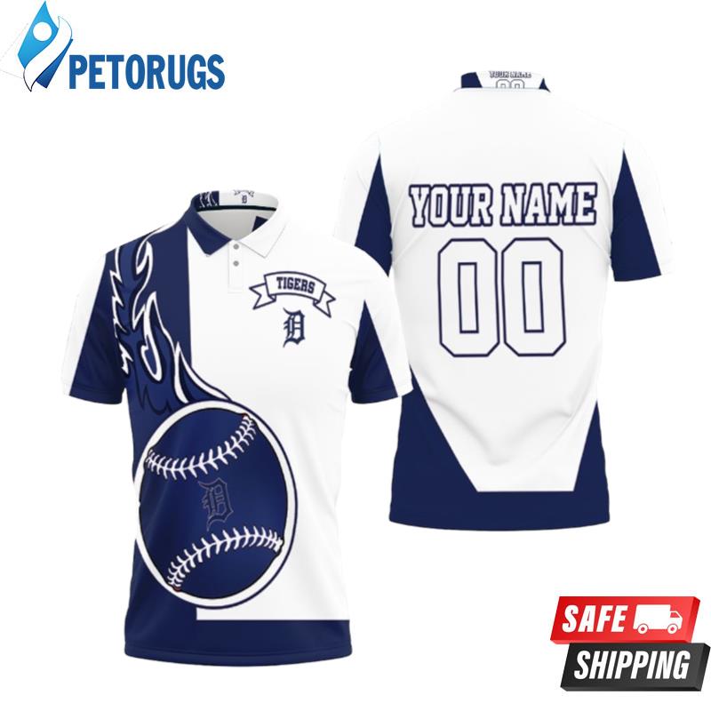 Detroit Tigers Personalized Blue And White Polo Shirts - Peto Rugs