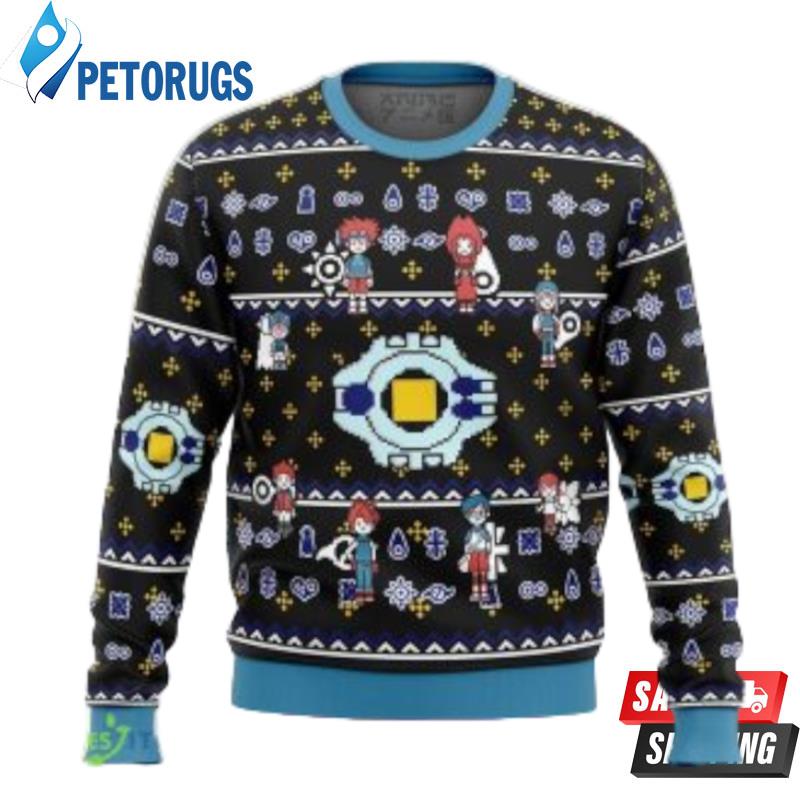 Digimon Characters Ugly Christmas Sweaters