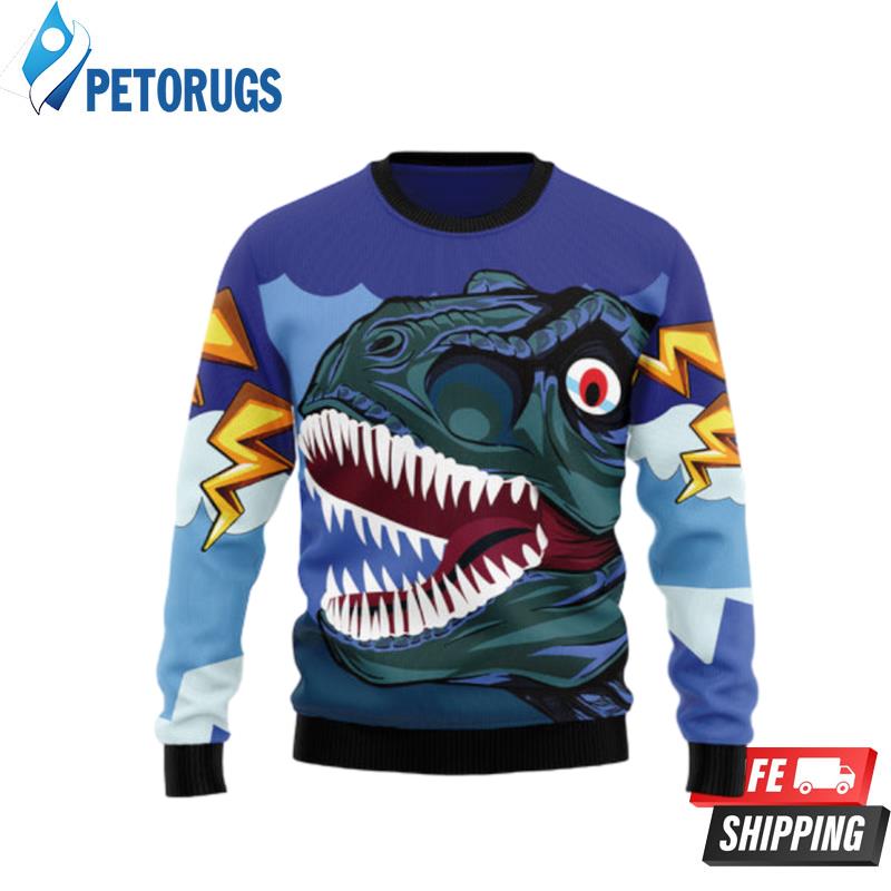 Dinosaur Face Ugly Christmas Sweaters